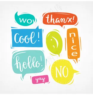 简约彩色对话框促销标签