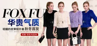 华贵气质秋冬首发女装海报素材下载