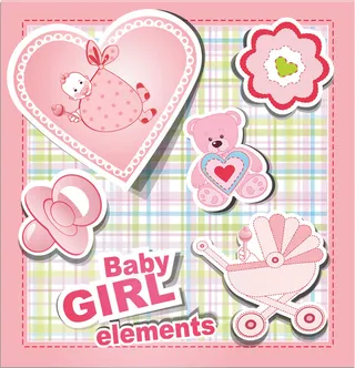 可爱的卡通熊贴矢量