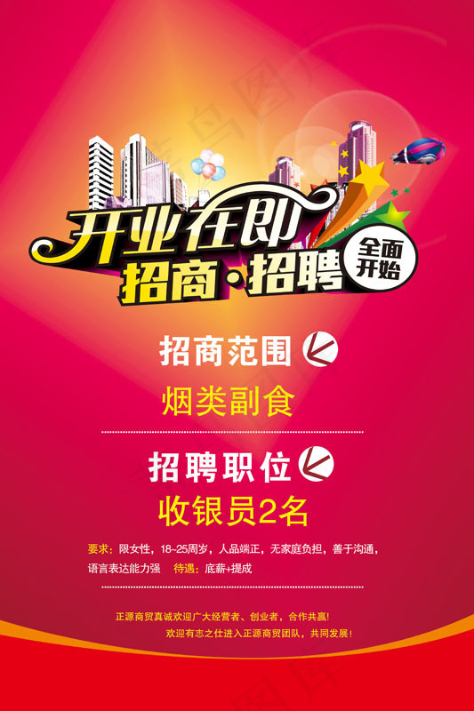 开业招聘广告PSD素材psd模版下载