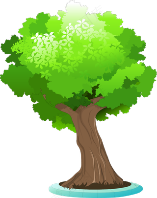 卡通绿色夏季写意树木手绘卡通绿色夏季写意树木手绘