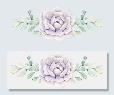 浪漫小清新手绘水彩花卉蛋糕婚礼素材