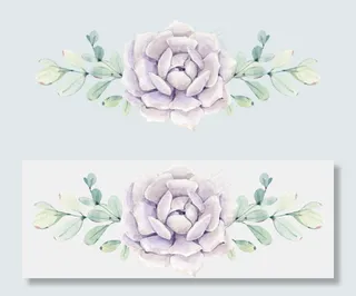 浪漫小清新手绘水彩花卉蛋糕婚礼素材