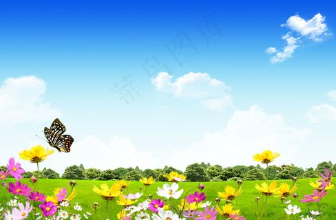 蓝天白云背景素材