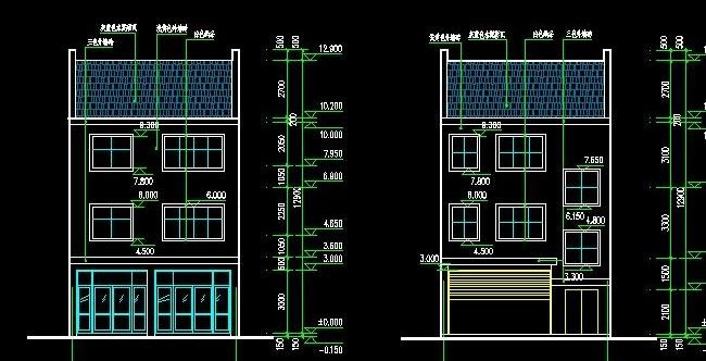 三层临街住宅楼建筑施工图（带结构图...