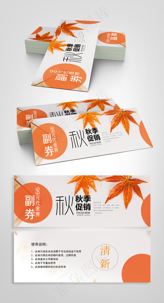 女装服饰鞋包百货代金券设计psd模版下载