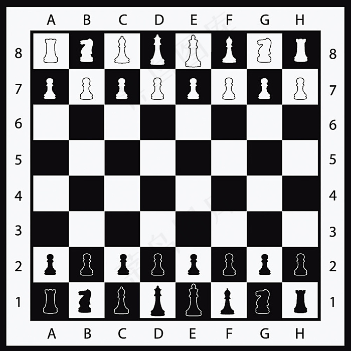 黑白棋盘eps,ai矢量模版下载