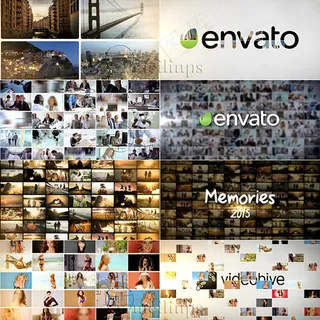 幻灯展示墙揭示出logo标志的AE...