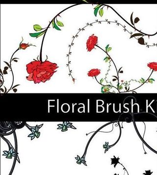 14款幽雅花卉笔刷素材