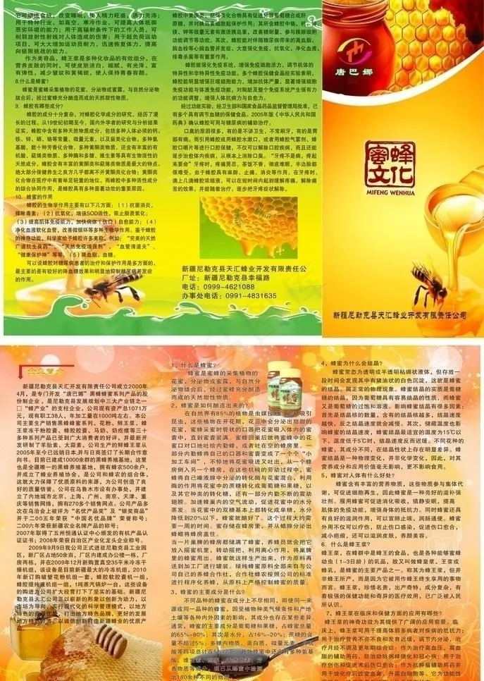 蜂蜜 三折页图片cdr矢量模版下载