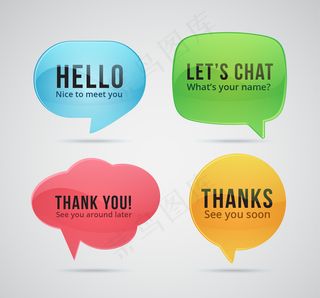 4款创意语言气泡矢量素材