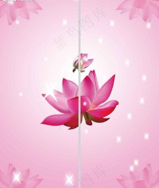 漂亮的荷花移门图案图片