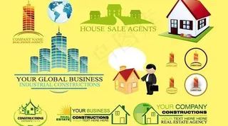 各种复杂的房地产标志设计矢量素材