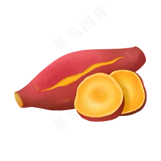 手绘食物半写实粗粮香甜红薯手绘食物半写实粗粮香甜红薯