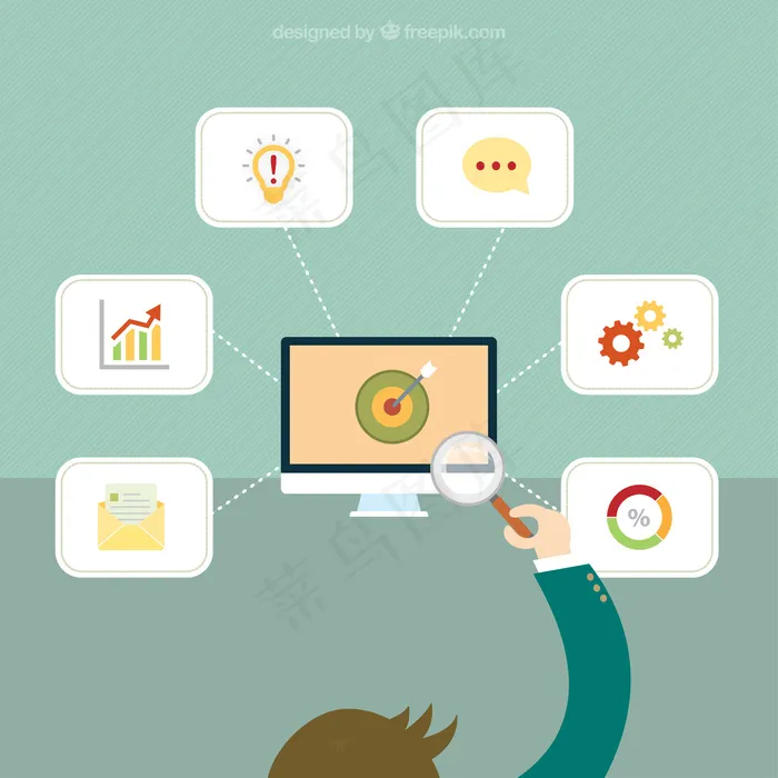 互联网搜索的概念ai矢量模版下载