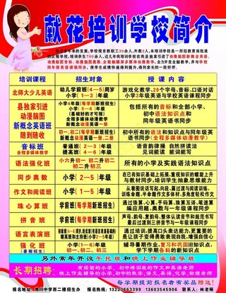 献花培训学校简介展版