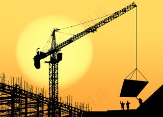 电线塔和建筑工人