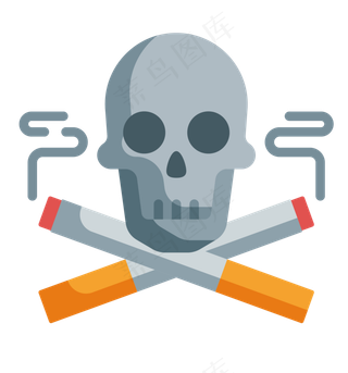 红黑色卡通风珍爱生命请勿吸烟免抠元素