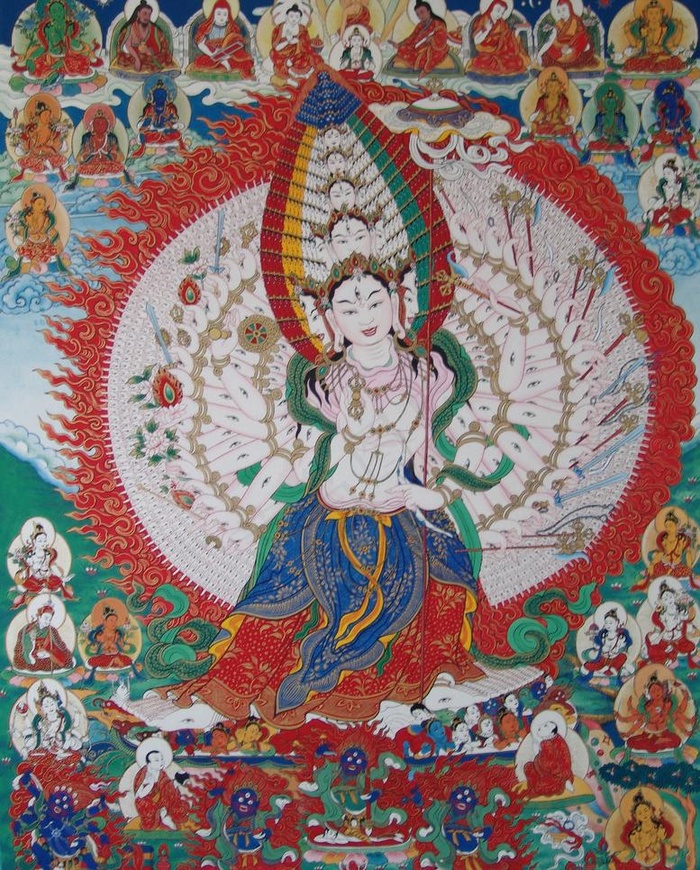 千手千眼观音唐卡图片