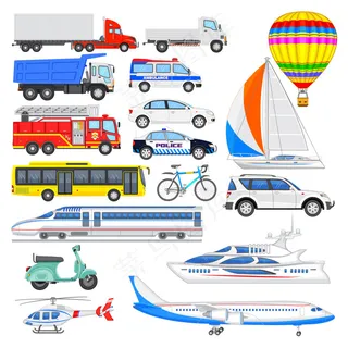 多种交通工具矢量图