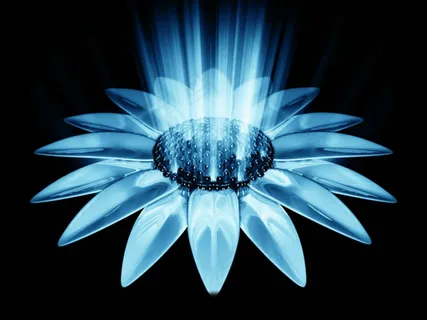 蓝色花朵光束背景