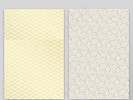 矢量中国风祥云波浪古典背景