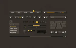 咖色棕色导航及按键素材