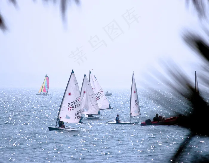 运动休闲游艇在海上