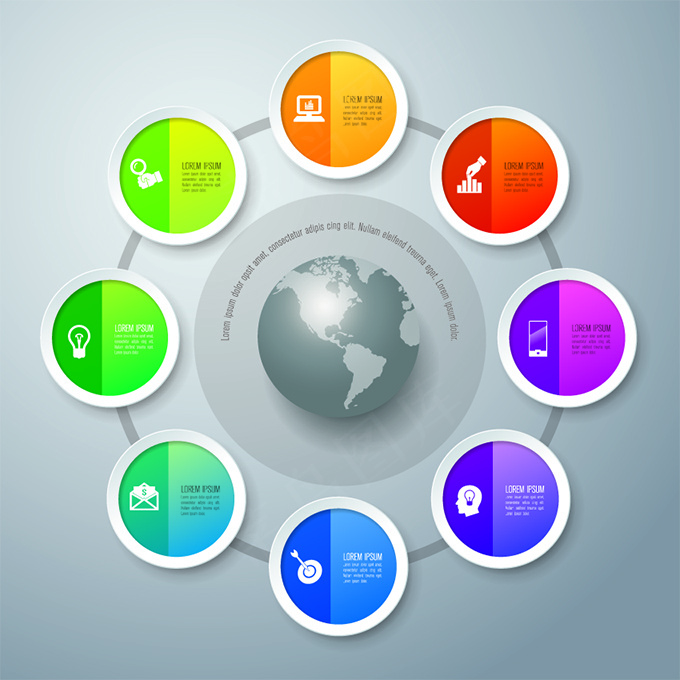 商务信息PPT图表分类标签