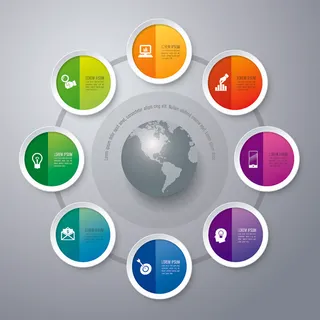 商务信息PPT图表分类标签