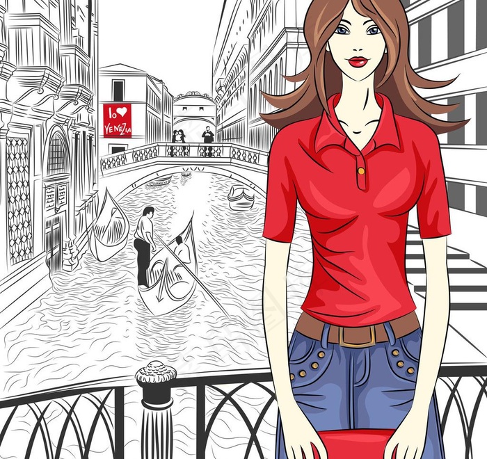 时尚美女图片eps,ai矢量模版下载