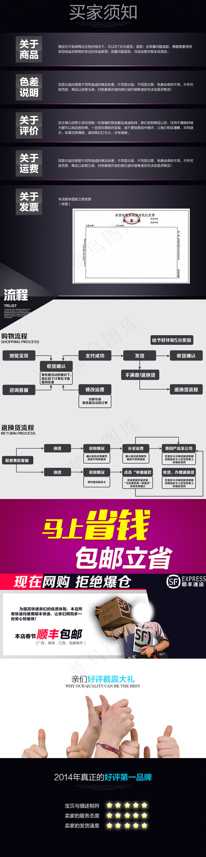 淘宝买家购物须知模板psd模版下载