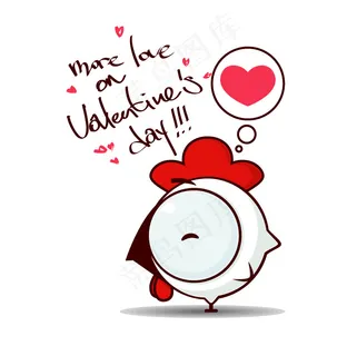 印花矢量图 可爱卡通 动物 鸡 文...