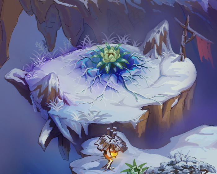 q版游戏天山雪莲雪山3D模型