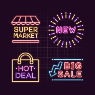 线框霓虹灯丝带花卉设计