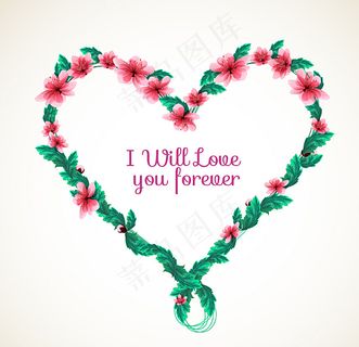 创意爱心花环图片