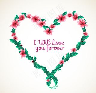创意爱心花环图片