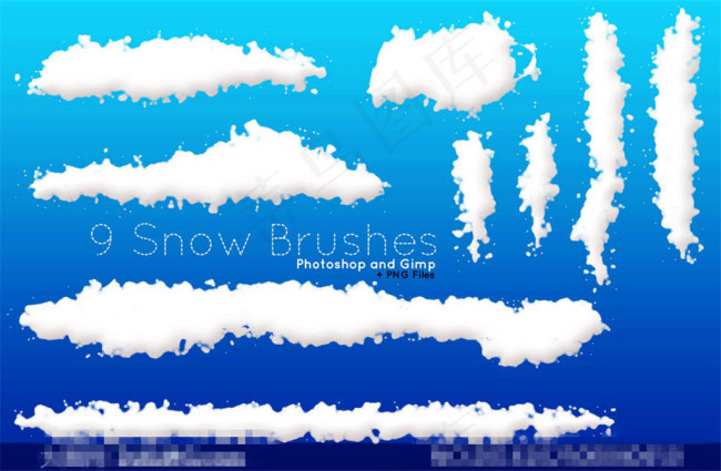 9款冬季积雪效果PS笔刷psd模版下载