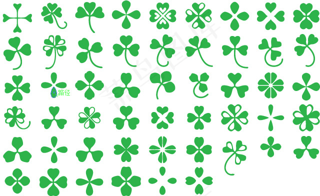 各种各样的四叶草三叶草