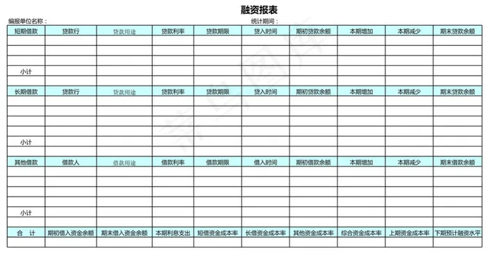 融资报表