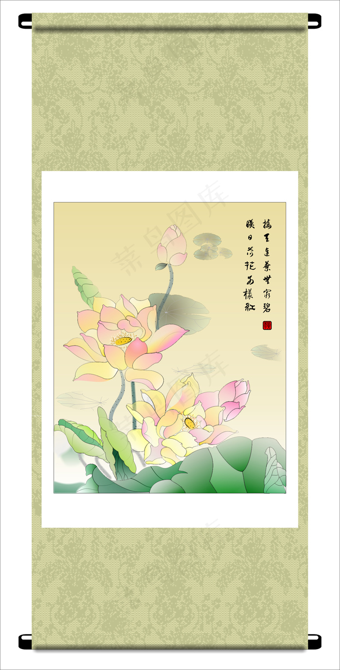 中国风荷花矢量素材cdr矢量模版下载