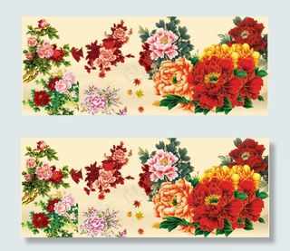 彩绘花纹彩色花纹插画psd分层