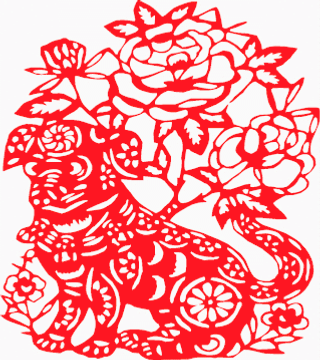新春狗剪纸生肖喜庆矢量图06