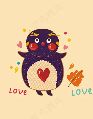 卡通图案矢量图小鸟