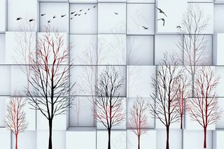 大型壁画—3D树林归鸟背景墙