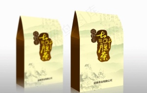 七叶胆茶手提盒(展开图)图片