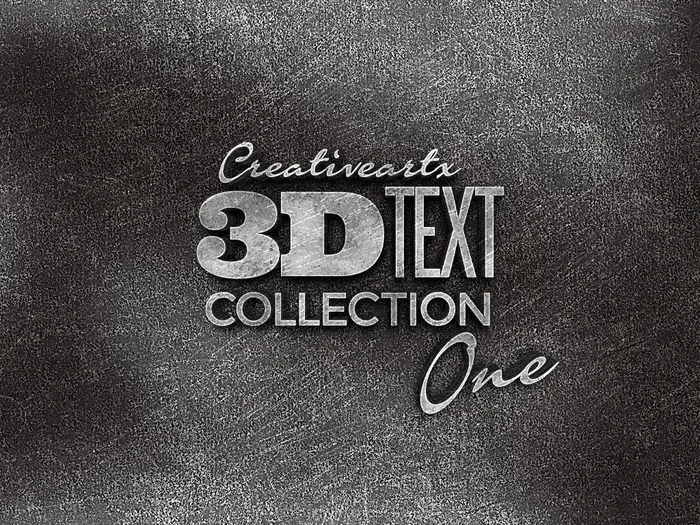 3D三维立体金属锈迹斑驳黄金特效字...psd模版下载
