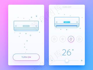 空调控制应用程序PSD素材