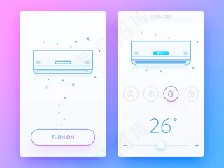 空调控制应用程序PSD素材