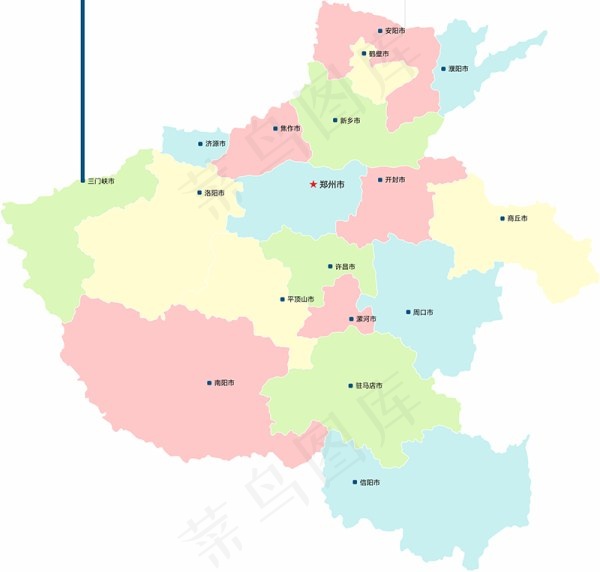 河南省地图矢量素材  CDR
